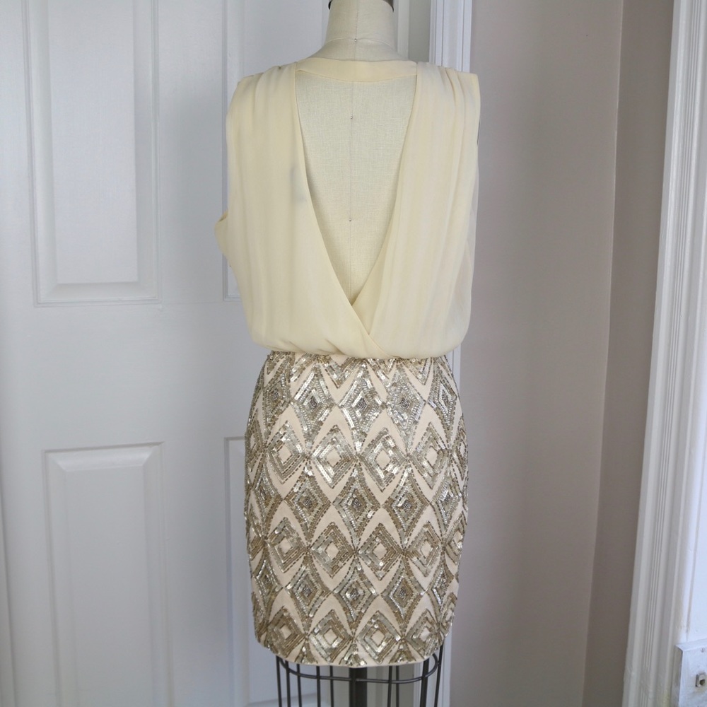 BEBE Hand Beaded Sequin Mini Dress - Picture 3 of 6